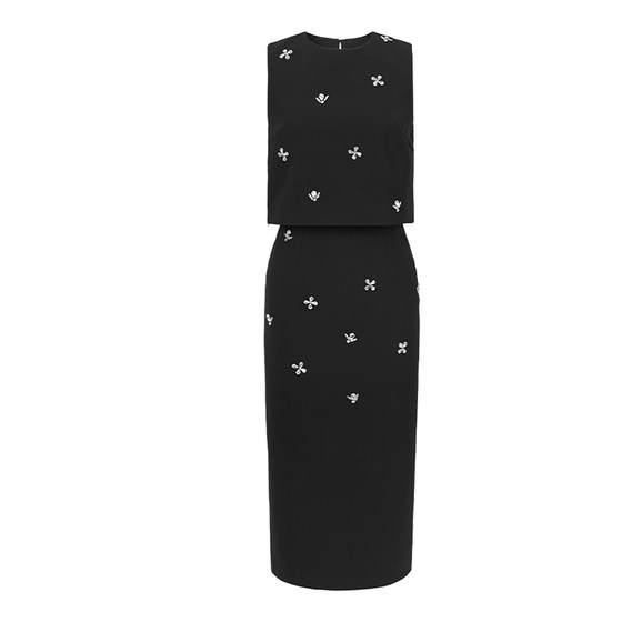 French age goddess temperament sleeveless suit skirt high waist, thin Hepben style royal sister black two -piece women's clothing French age goddess temperament sleeveless suit skirt high waist, thin Hepben style royal sister black two -piece women's clothing