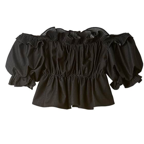 SNIDEL autumn and winter style one-length off-shoulder puff sleeve ruffle shirt top SWFB244263
SNIDEL autumn and winter style one-length off-shoulder puff sleeve ruffle shirt top SWFB244263