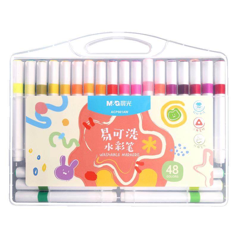 Set Spidol Warna Air Morning Light 48 Warna Tidak Beracun, Dapat