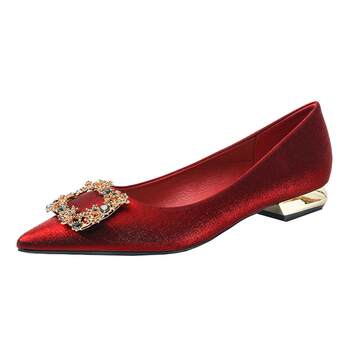 Xiyu official flagship store red rhinestone temperament single shoes 
Xiyu official flagship store red rhinestone temperament single shoes