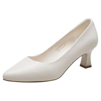 Yierkang women's shoes shallow mouth single shoes pointed toe thick heel Yierkang women's shoes shallow mouth single shoes pointed toe thick heel