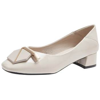 Huanai Square Button Heels Professional Commuter Wedding Chef High Heels Huanai Square Button Heels Professional Commuter Wedding Chef High Heels