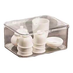 Tea set storage box with lid dustproof transparent tea table table top tea tea cup sorting storage Kung Fu teapot storage rack Tea set storage box with lid dustproof transparent tea table table top tea tea cup sorting storage Kung Fu teapot storage rack