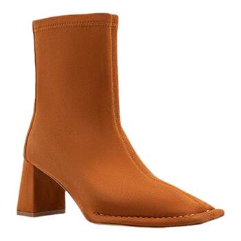 Purkan's head's head's back zipper rough heel women's boots
 Purkan's head's head's back zipper rough heel women's boots