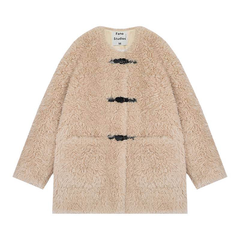 Fan Luo 2023 New Winter Style Fur Buckle Large Volume 