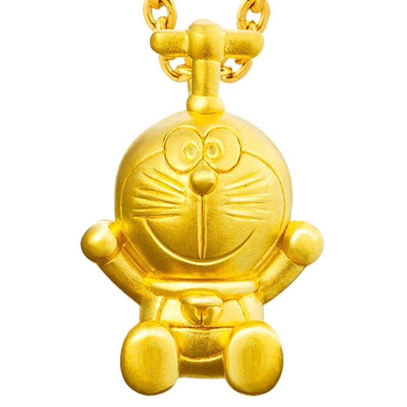 ドラえもん 金 置物 インテリア 高級 Chj/chao acer ゴールドドラえもんペンダント - 女性用3D竹蜻蜓ジュエリー