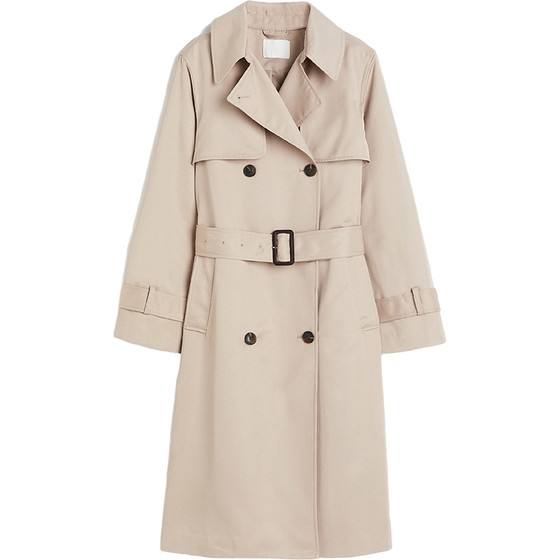 HM women's windbreaker autumn commuter British style twill double-breasted large lapel silhouette windbreaker 1202758
HM women's windbreaker autumn commuter British style twill double-breasted large lapel silhouette windbreaker 1202758