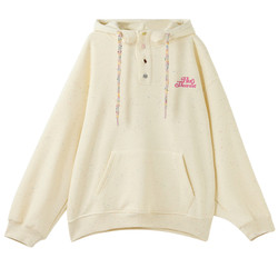 Soft and waxy velvet color dot letter embroidery hooded sweatshirt Soft and waxy velvet color dot letter embroidery hooded sweatshirt