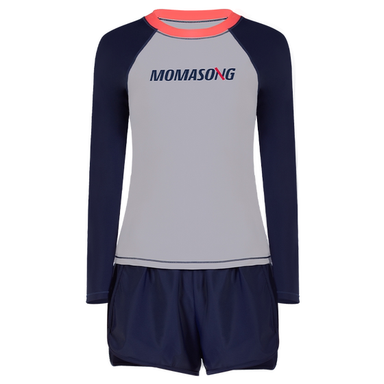 Momasong swimsuit women's long sleeved split body 2022 new belly covering slimming conservative hot spring vacation swimsuit Momasong swimsuit women's long sleeved split body 2022 new belly covering slimming conservative hot spring vacation swimsuit