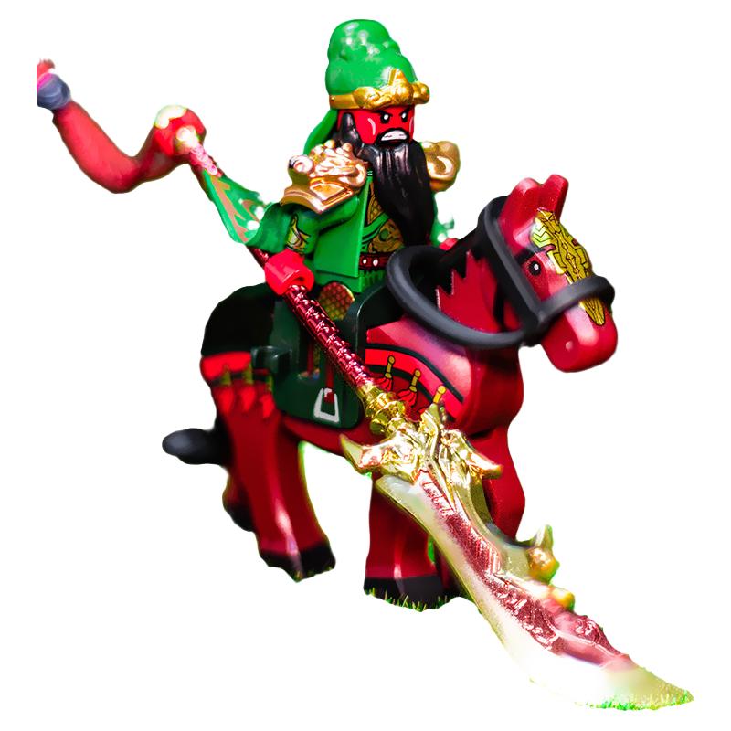 Decool 三国志 関羽フィギュア 赤兎馬付き - ブロック玩具