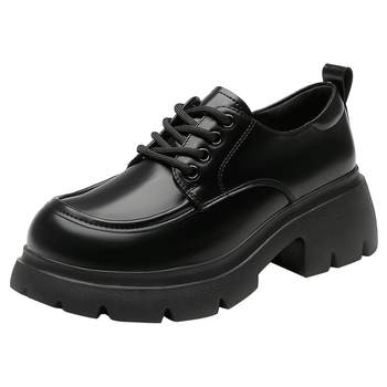 Stylish and simple thick-soled loafers with square heels and high heels Stylish and simple thick-soled loafers with square heels and high heels