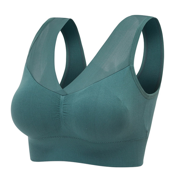 Underwear, middle-aged and elderly vest style thin sports women's ringless and traceless mother's bra, big breasts, small gathered bra 
Underwear, middle-aged and elderly vest style thin sports women's ringless and traceless mother's bra, big breasts, small gathered bra
