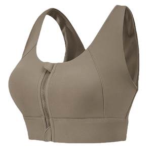 Fitness girl front zipper sports underwear high-strength running stereotypes bra shockproof gather big breasts yoga vest Fitness girl front zipper sports underwear high-strength running stereotypes bra shockproof gather big breasts yoga vest