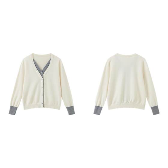 Kuaiyu 2025 spring new style versatile, comfortable and simple contrasting color cardigan Korean style V-neck loose slimming sweater 
Kuaiyu 2025 spring new style versatile, comfortable and simple contrasting color cardigan Korean style V-neck loose slimming sweater