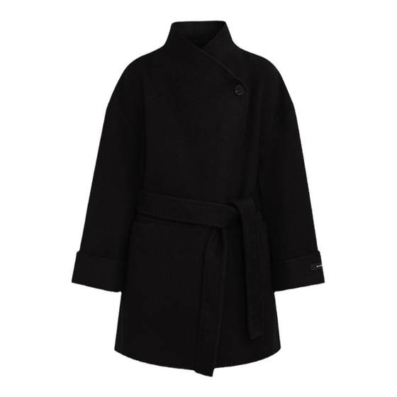 Korean new wool coat 589 mid-length long hair turtleneck tied waist rope fashionable women's wool coat Korean new wool coat 589 mid-length long hair turtleneck tied waist rope fashionable women's wool coat