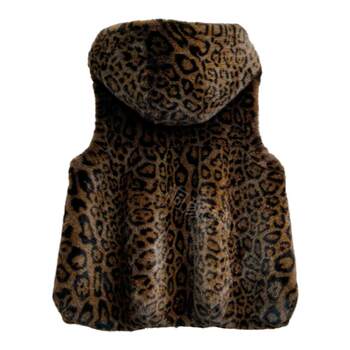 Internet celebrity leopard print fur one-piece vest jacket Internet celebrity leopard print fur one-piece vest jacket