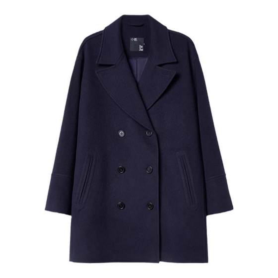 Small OW7 wool-blend ink blue mid-length silhouette coat
Small OW7 wool-blend ink blue mid-length silhouette coat