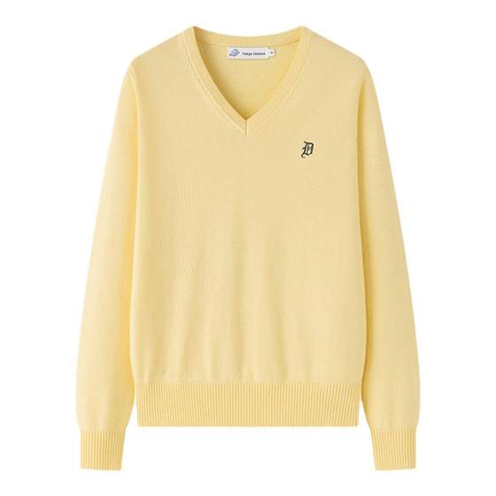 Tokyo Sui Shiji jk jacket for women yellow knitted V-neck pullover sweater for women spring and autumn pure cotton tops Gray Nokawa 
Tokyo Sui Shiji jk jacket for women yellow knitted V-neck pullover sweater for women spring and autumn pure cotton tops Gray Nokawa
