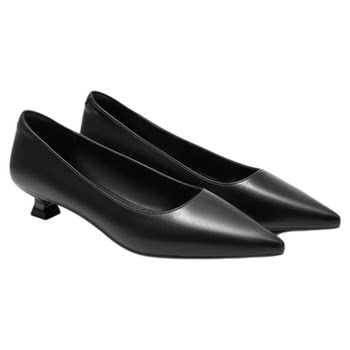 Aokang women's shoes 2025 autumn shallow mouth single shoes pointed toe texture solid color wine glass heel OL commuting fashion flat shoes Aokang women's shoes 2025 autumn shallow mouth single shoes pointed toe texture solid color wine glass heel OL commuting fashion flat shoes