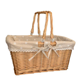 Wicker Storage Flower Basket Shopping Vegetable Blue Picnic Wicker Storage Flower Basket Shopping Vegetable Blue Picnic