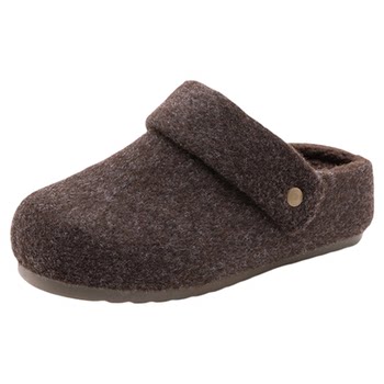 Aokang women's shoes 2025 winter Birkenstock shoes plus velvet warm felt shoes two-wear glutinous chichi slippers flat bottom Aokang women's shoes 2025 winter Birkenstock shoes plus velvet warm felt shoes two-wear glutinous chichi slippers flat bottom