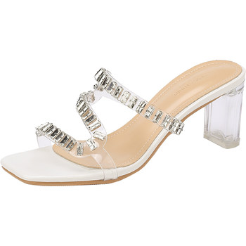 High-end transparent sandals and rhinestones fashionable 
High-end transparent sandals and rhinestones fashionable