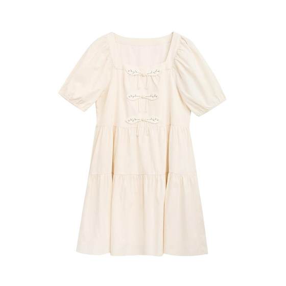 Zihan square collar puff sleeve dress summer new dopamine gentle sweet age-reducing loose A-line skirt short skirt Zihan square collar puff sleeve dress summer new dopamine gentle sweet age-reducing loose A-line skirt short skirt
