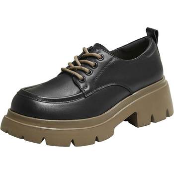 TATA women's shoes 2025 fashionable heightening casual shoes women's Oxford shoes new black shoes CG401CM5 TATA women's shoes 2025 fashionable heightening casual shoes women's Oxford shoes new black shoes CG401CM5