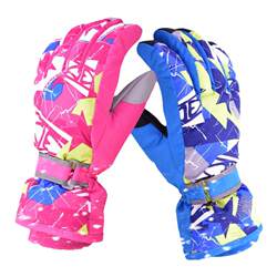 Ski gloves for women, winter cycling, men's winter waterproof single and double plate five-finger warm outdoor cold-proof plus velvet thick touch screen Ski gloves for women, winter cycling, men's winter waterproof single and double plate five-finger warm outdoor cold-proof plus velvet thick touch screen