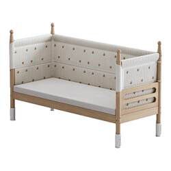 Shucheng splicing bed baby solid wood widened bed beech crib baby bed guardrail adjustable height custom children's bed Shucheng splicing bed baby solid wood widened bed beech crib baby bed guardrail adjustable height custom children's bed