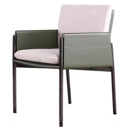 Italian saddle leather light luxury designer dining chair Italian saddle leather light luxury designer dining chair