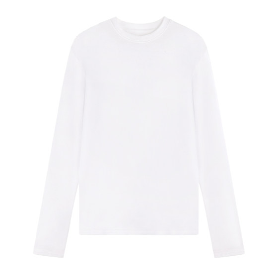Pusumede everyone has a white round neck knitted base shirt for women with long-sleeved T-shirt loose versatile top 
Pusumede everyone has a white round neck knitted base shirt for women with long-sleeved T-shirt loose versatile top