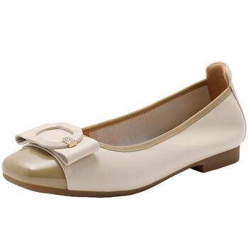 Belle women's shoes mother shoes new comfortable leather flat sole work without tiring foot shallow mouth shoes B7H1DCQ4 Belle women's shoes mother shoes new comfortable leather flat sole work without tiring foot shallow mouth shoes B7H1DCQ4