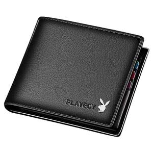 Playboy new men's short genuine leather wallet simple short card holder cowhide wallet youth thin wallet 
Playboy new men's short genuine leather wallet simple short card holder cowhide wallet youth thin wallet