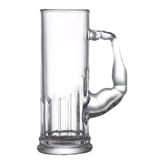 Hercules beer cup, muscle cup with handle, craft beer draft cup, large capacity glass fruit tea cup, creative wine glass Hercules beer cup, muscle cup with handle, craft beer draft cup, large capacity glass fruit tea cup, creative wine glass