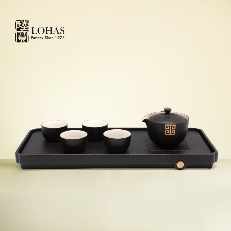 Lubao Ceramic Flagship Store Kung Fu Teaware Set Yanlan Gaiwan Tea Gift One Pot Four Cups with Tea Tray Gift