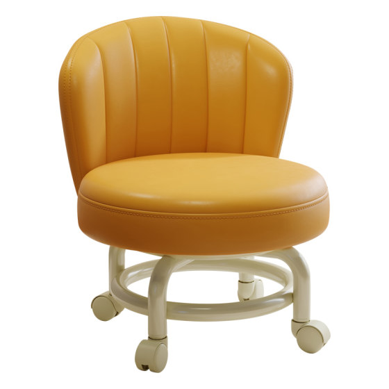 Universal wheel small stool with pulley backrest stool household shoe changing stool children's chair living room round stool soft stool Universal wheel small stool with pulley backrest stool household shoe changing stool children's chair living room round stool soft stool