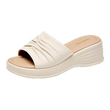 Aokang Women's Shoes 2025 Summer Slippers Genuine Leather Flip Flops Heel Thick Sole Heels Higher Outdoor Walking Versatile Sandals 
Aokang Women's Shoes 2025 Summer Slippers Genuine Leather Flip Flops Heel Thick Sole Heels Higher Outdoor Walking Versatile Sandals