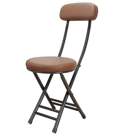 Folding chair back home dining chair Portable college student dormitory chair chair chair balcony casual folding stool saving space round stool Folding chair back home dining chair Portable college student dormitory chair chair chair balcony casual folding stool saving space round stool