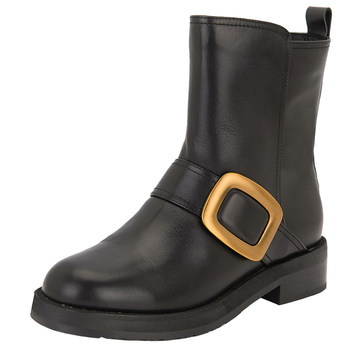 Panxia plus velvet thick sole medium boots large size women's shoes 
Panxia plus velvet thick sole medium boots large size women's shoes