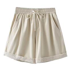 Lace lace wide-leg shorts for women large size summer casual Lace lace wide-leg shorts for women large size summer casual