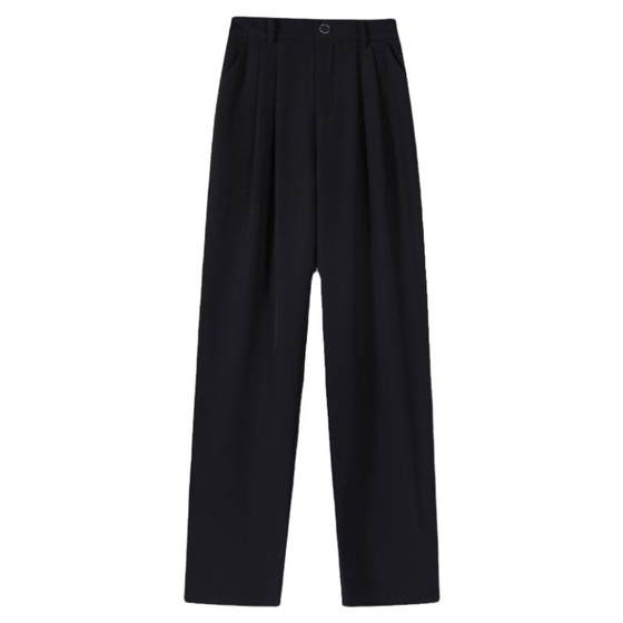 Black straight-leg casual suit pants for women with high waist autumn new large size fat mm small loose slim wide-leg pants
Black straight-leg casual suit pants for women with high waist autumn new large size fat mm small loose slim wide-leg pants