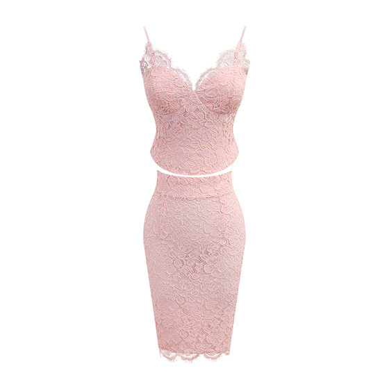 THE SWAN Sihuang Light Luxury French pure slim lace suspender top/hip skirt for women two-piece set
THE SWAN Sihuang Light Luxury French pure slim lace suspender top/hip skirt for women two-piece set