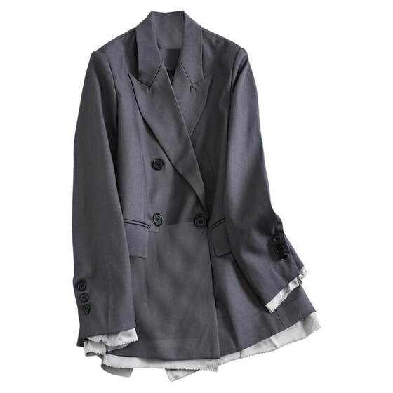 Gray simple slim commuting workplace long-sleeved suit can be paired with a complete set of wide-leg trousers for women's two-piece suit K576
Gray simple slim commuting workplace long-sleeved suit can be paired with a complete set of wide-leg trousers for women's two-piece suit K576