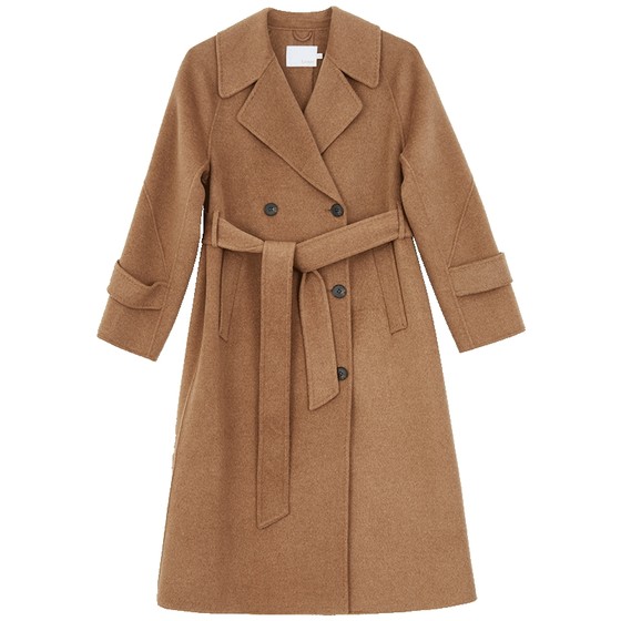 Lavinia autumn and winter new mid-length double-sided wool coat for women high-end temperament wool coat suit collar Lavinia autumn and winter new mid-length double-sided wool coat for women high-end temperament wool coat suit collar