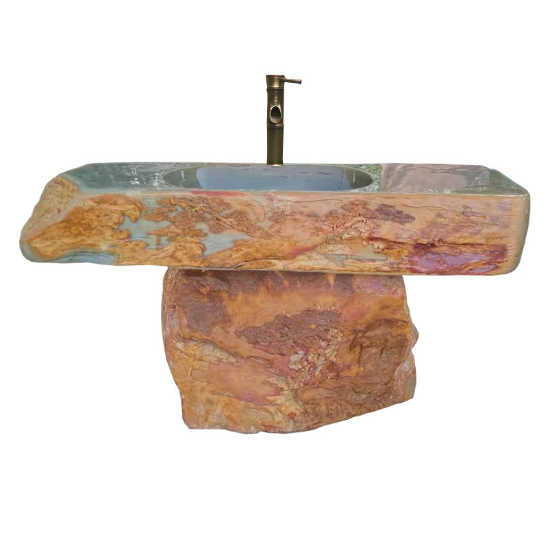 Stone Wash Basin Inkstone Carved Garden Sink