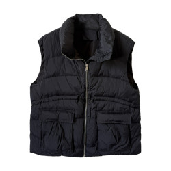 Plus size women's down vest is loose and slimming Plus size women's down vest is loose and slimming