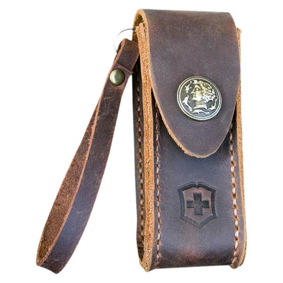 Knife cover Swiss Army knife pure handmade leather goods head layer cowhide folding knife saber leather case protective cover sheath leather sheath Knife cover Swiss Army knife pure handmade leather goods head layer cowhide folding knife saber leather case protective cover sheath leather sheath
