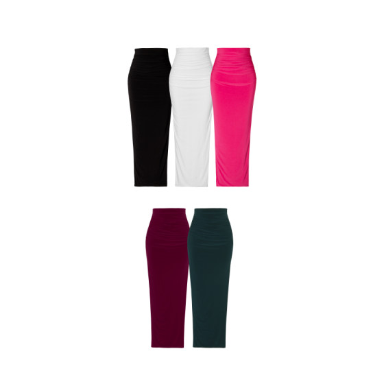 XULU original European high -definition crystal hemp folds and commute atmosphere showed high waist split skirt XULU original European high -definition crystal hemp folds and commute atmosphere showed high waist split skirt