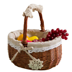 Picnic Basket Fruit Basket Rattan Bamboo Basket Egg Basket Vegetable Blue Picnic Basket Fruit Basket Rattan Bamboo Basket Egg Basket Vegetable Blue